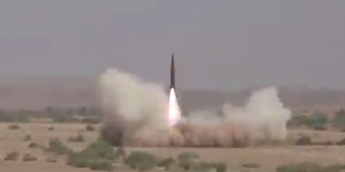 Ballistic missile Ghaznavi training launch