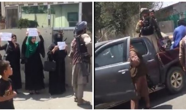 Kabul: Women protest for their rights in front of Taliban