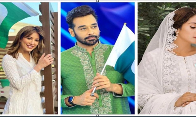 Showbiz stars are celebrating Independence Day with great enthusiasm