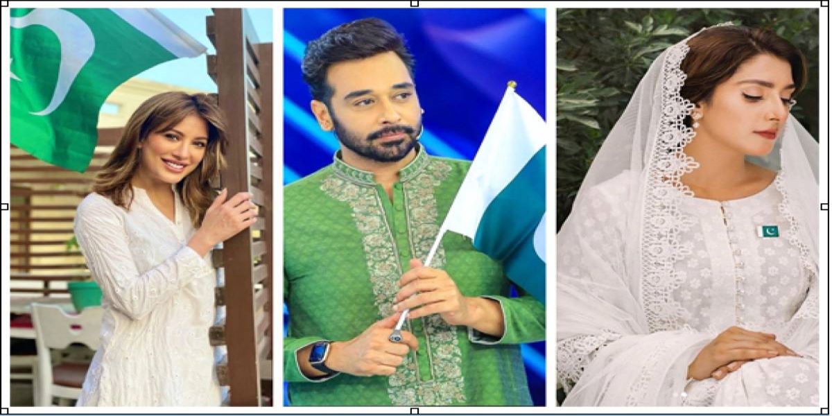 Showbiz stars are celebrating Independence Day with great enthusiasm