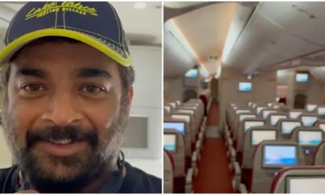 R Madhavan flies alone on an empty flight video goes viral