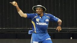 West Indies giant Pollard celebrates 300 T20 scalps