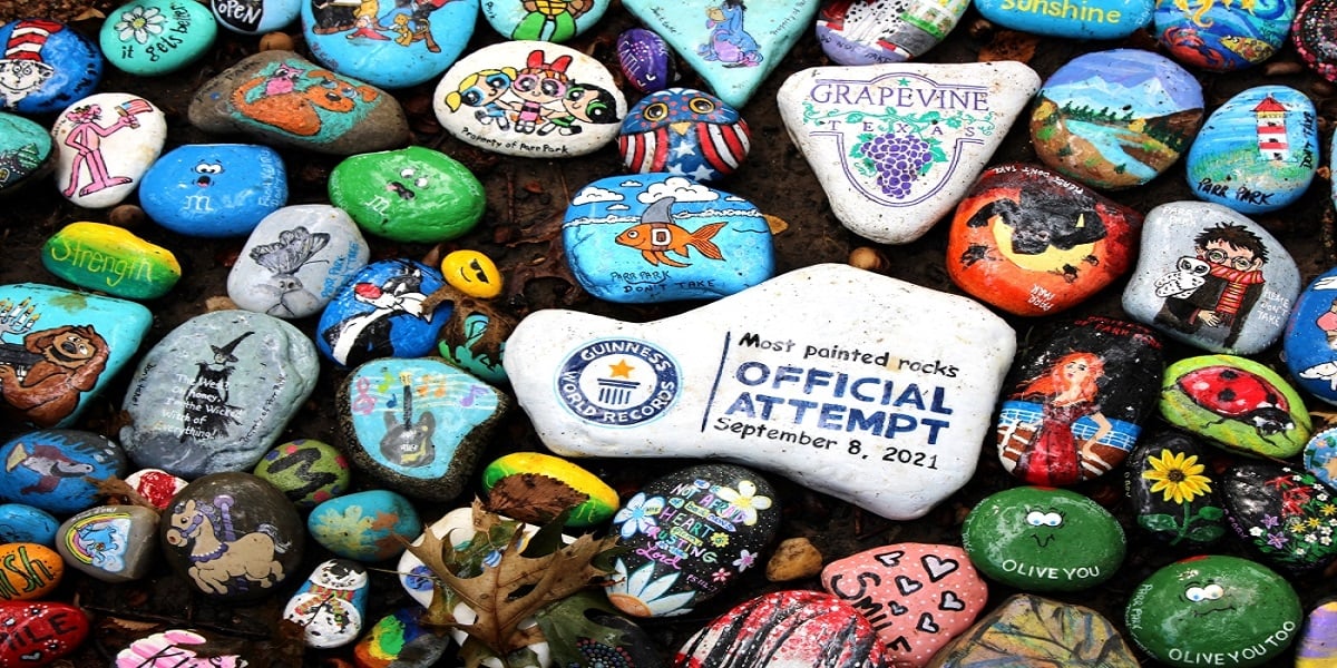 Texas: Park earns Guinness record with 24,459 painted pebbles