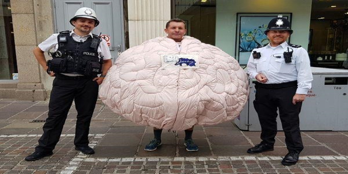 Mind costume record focused by the Marathon runner
