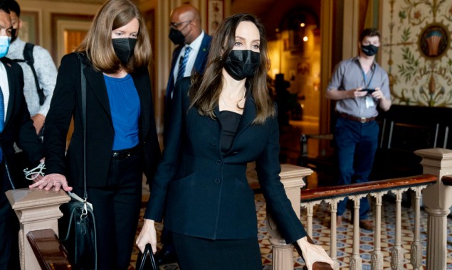 Angelina Jolie visits capitol hill to discuss the violence against women act