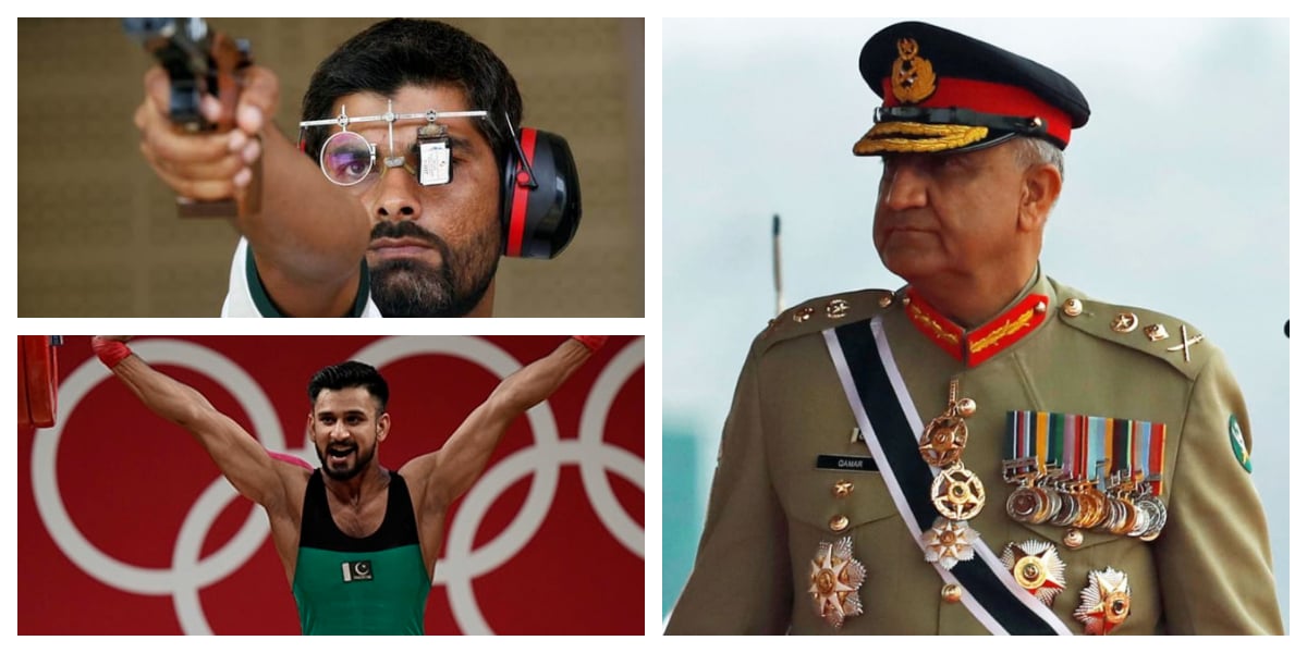 COAS Gen Bajwa meets Arshad Nadeem, Talha Talib and other Olympians
