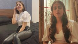 Yashma Gill rocks in a bossy look, wearing white top & leather pants
