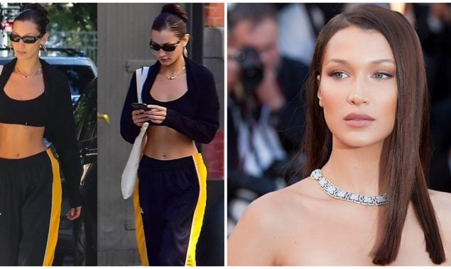 Bella Hadid looks stunning as she cut an athletic figure in a black sports bra