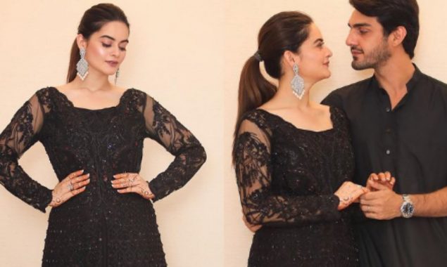 WATCH: Minal Khan, Ahsan Mohsin Ikram sets couple goals in matching outfit