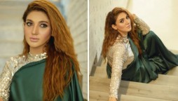 Sana Fakhar looks spectacular in a silk-green saree, see photos
