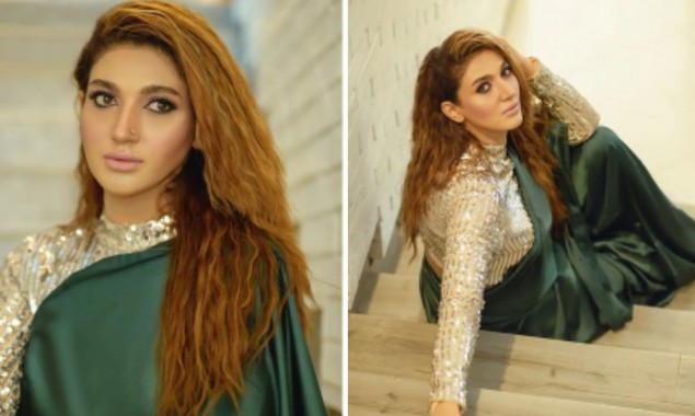 Sana Fakhar looks spectacular in a silk-green saree, see photos