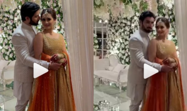 Aiman and Muneeb giving us cute couple goals at Minal Khan’s wedding