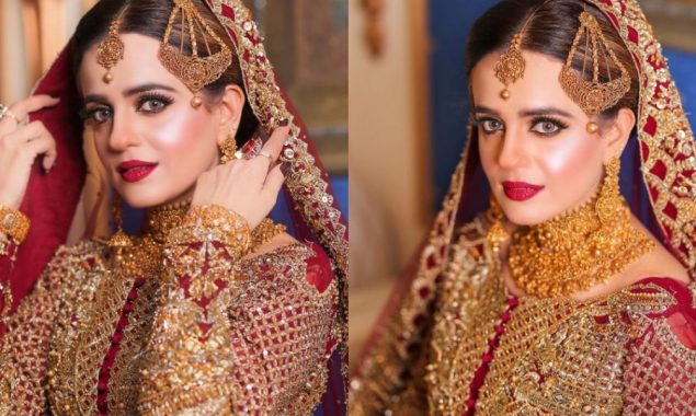 Sumbul Iqbal looks gorgeous in deep red Bridal attire, see photos