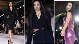 Dua Lipa stuns fans as she walks alongside Gigi Hadid, Irina Shayk at Versace’s Milan Fashion Week