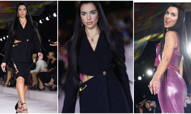 Dua Lipa stuns fans as she walks alongside Gigi Hadid, Irina Shayk at Versace’s Milan Fashion Week