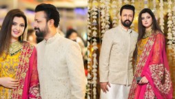 Adorable clicks of Atif Aslam with wife Sara Bharwana at a recent wedding
