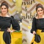 Fatima effendi looks spectacular in a yellow-black combination theme on her sons birthday