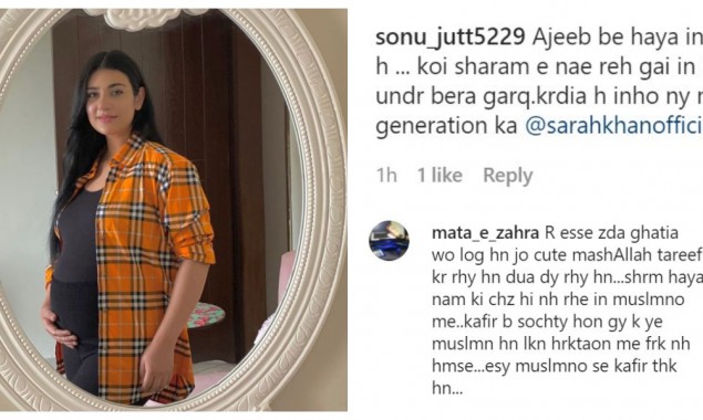 Watch netizens criticize Sarah Khan for showing her baby bump