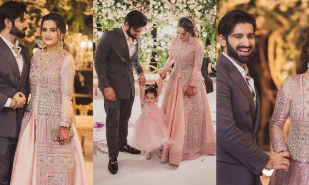 PHOTOS: Aiman Khan, husband Muneeb Butt give couple goals at Minal’s reception