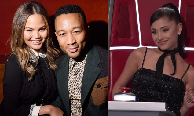 Chrissy Teigen thinks John Legend’s appearance on The Voice with Ariana Grande is “Awkward”