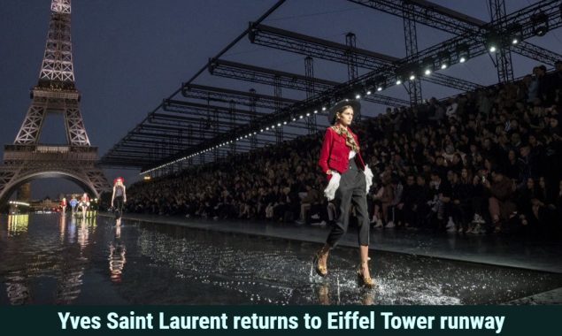 Yves Saint Laurent is back on runway at the Eiffel Tower
