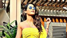 Hina Khan went viral in a glamorous photo shoot wearing a yellow dress