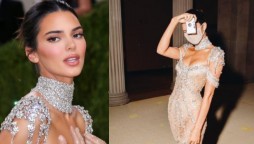 Kendall Jenner turns heads with crystal-embellished sheer dress at Met Gala 2021