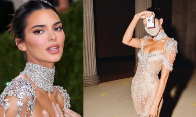 Kendall Jenner turns heads with crystal-embellished sheer dress at Met Gala 2021