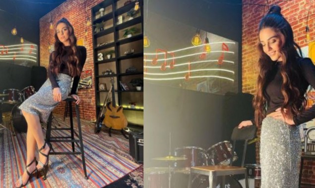 Maya Ali serves major wardrobe inspo in this shimmery skirt and stilettos