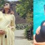 Heavily pregnant Neha Dhupia enjoys ‘pool party for two’; see pictures