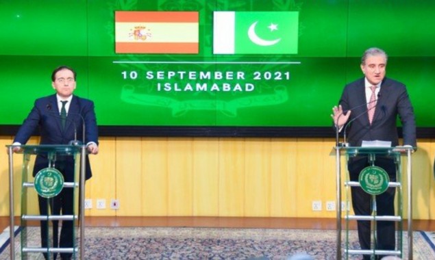 FM Qureshi, Spanish Counterpart Hold Joint Press conference In Islamabad