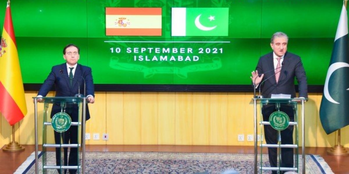 FM Qureshi, Spanish Counterpart Hold Joint Press conference In Islamabad