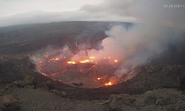 Hawaii reports the Kilauea volcano erupting in big island in big island