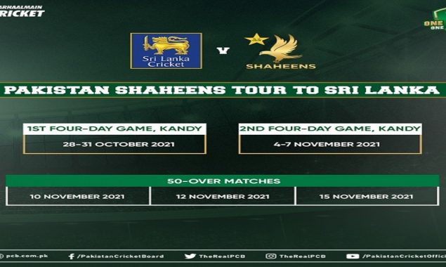 Pakistan Shaheens to tour Sri Lanka from Oct 28 to Nov 15