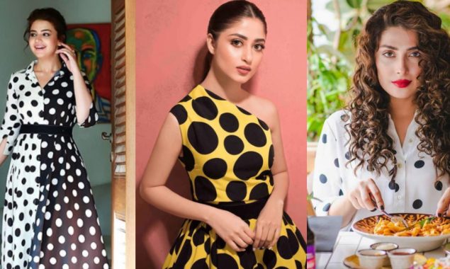 Pakistani actresses wearing polka dots