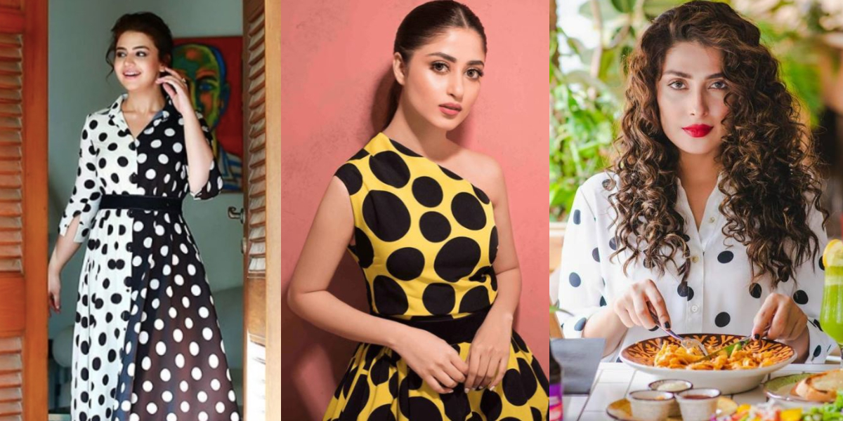 Pakistani actresses wearing polka dots