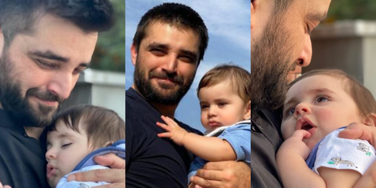 Hamza Ali Abbasi with his son