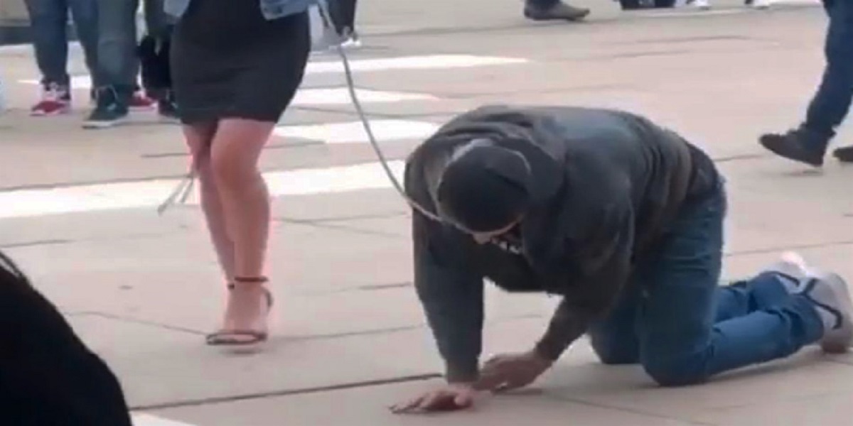 Woman walks husband on a leash after curfew, ends up with $3000 fine