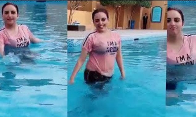 WATCH: Hareem Shah takes internet by storm with her swimming clip