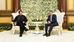 Prime Minister Imran Khan meets his Tajik counterpart in Dushanbe