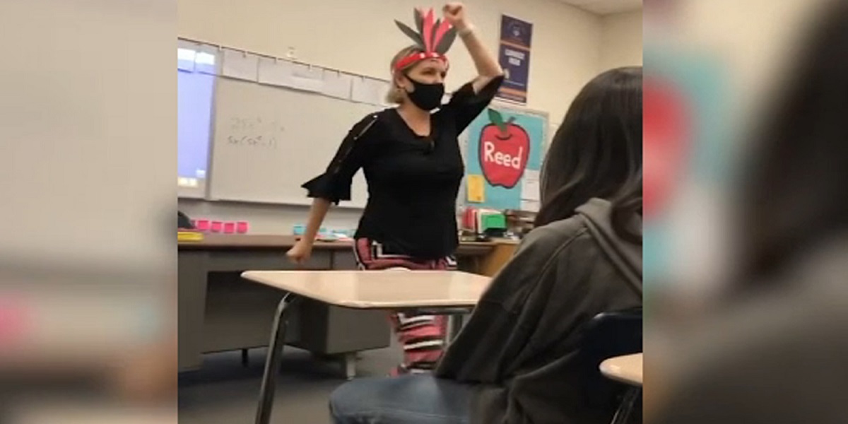 US teacher was sent on leave for dancing with Native American headdress