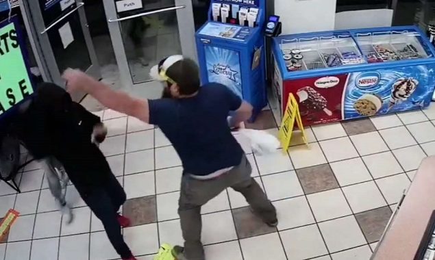 Watch: How marine expert disarms robber breaking into the gas station store