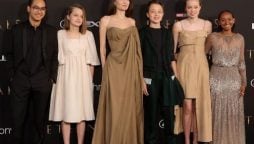 Angelina Jolie with kids at Eternals premiere