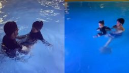 Amal Muneeb swimming