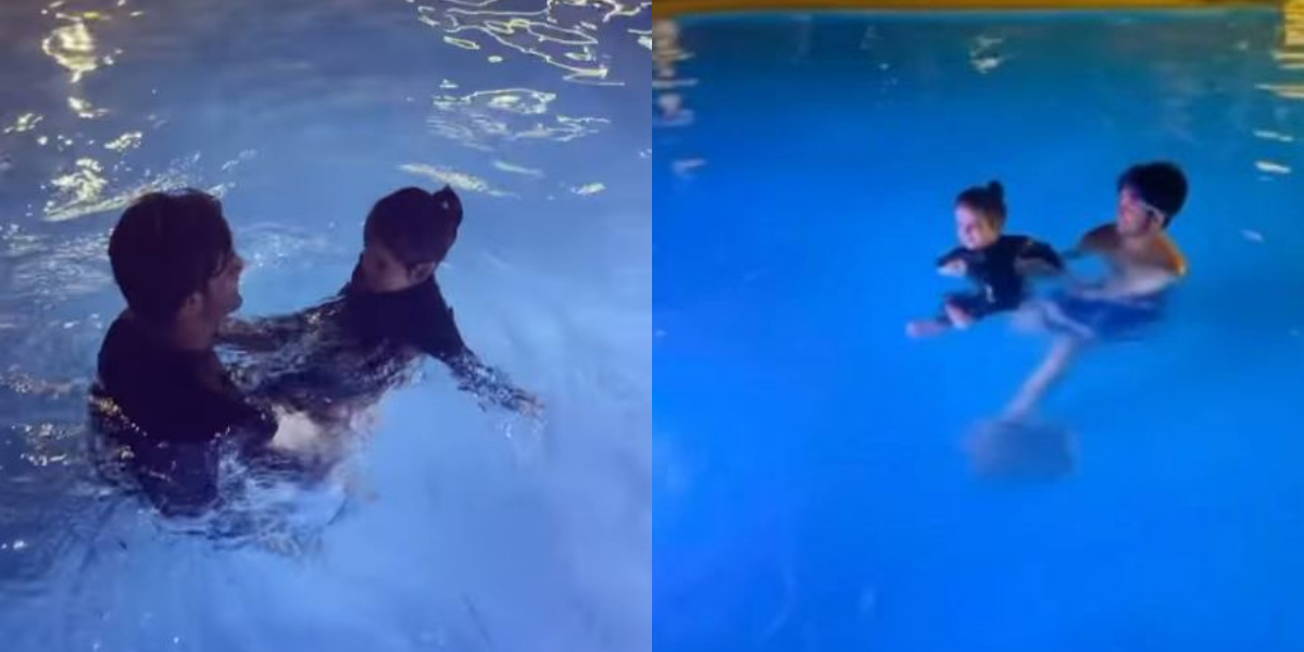 Amal Muneeb swimming