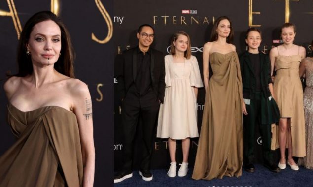 Angelina Jolie makes statement appearance with kids at ‘Eternals’ premiere