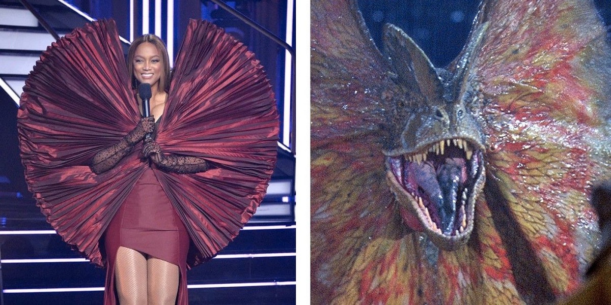 Tyra Banks' viral outfit is humorously mocked by Jurassic World