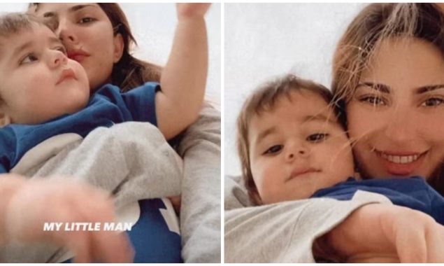 Naimal Khawar poses adorably with her ‘little man’ Mustafa, pictures go viral