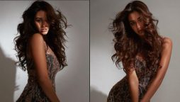 Disha Patani sparkles in a black and gold see-through dress, see photos