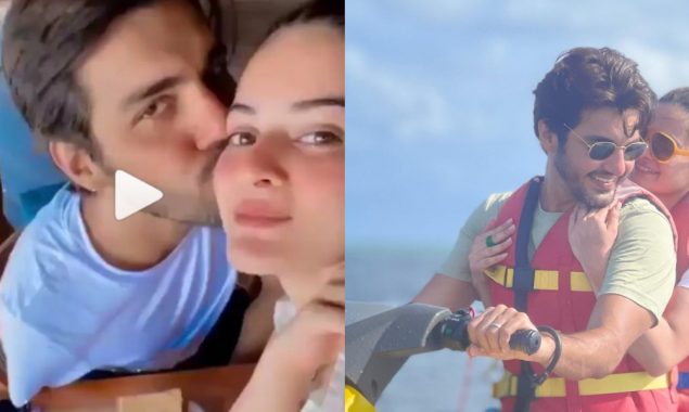 Minal Khan and Ahsan Mohsin’s kissing video receive immense criticism